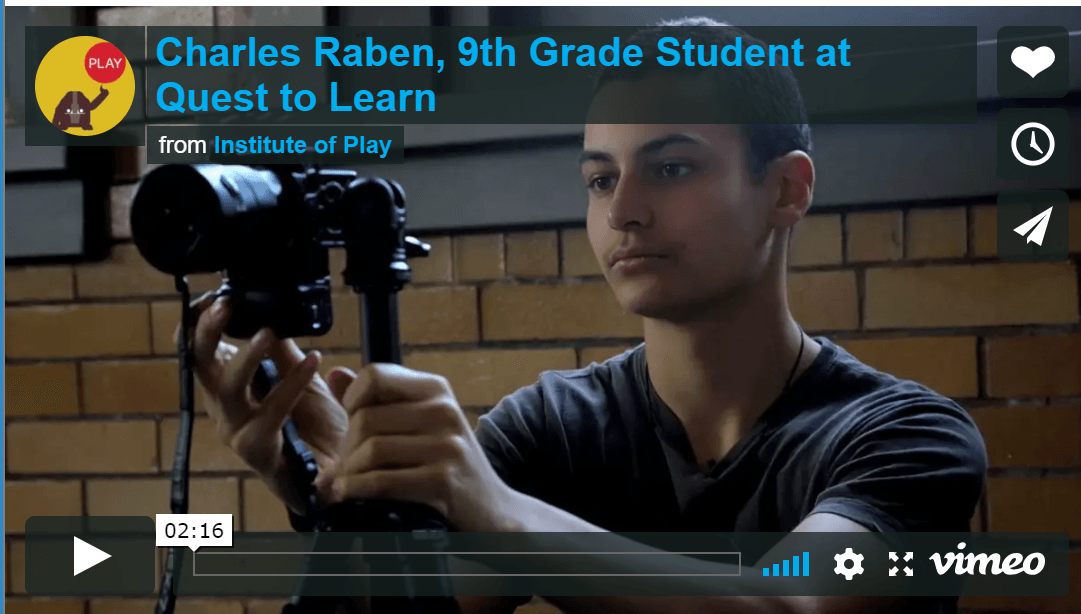 Charles Raben, 9th Grade Student at Quest to Learn